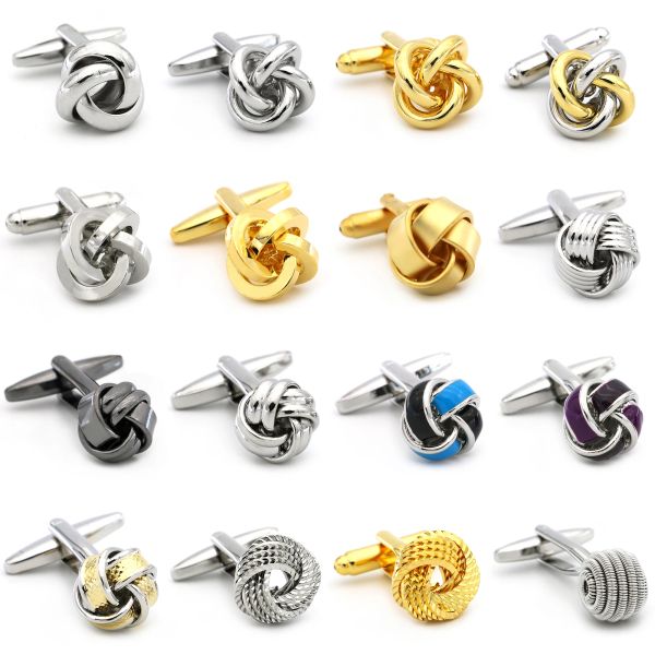 Ссылки Igame Fashion Knot Cuff Links Качественный латунный материал сплетенные запонки для свадебных мужчин для свадебных мужчин