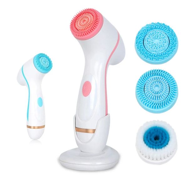 Scrubbers 3 em 1 Limpeza facial profunda Sonic Sonicone Pincel Face Projeção Água Projeto Limpador de pele Ferramenta de escova de rotação para remover acne