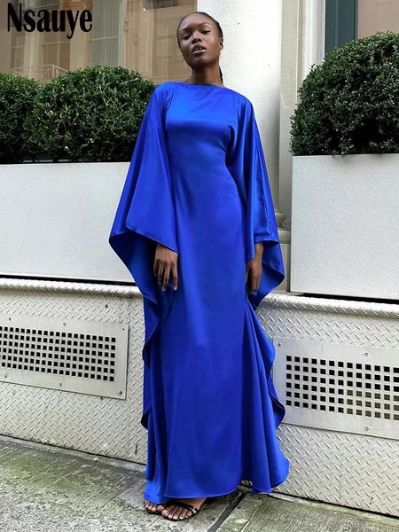 NSAUYE с длинным рукавом сексуальное элегантное клубное праздничное вечернее платье для женщин летнее модное шикарное платье макси 240419