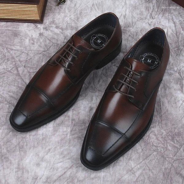 Kleiderschuhe schwarz brauner Oxford Brogue Style Männer formelle Mann Business Schuh handgefertigtes Designer echtes Leder