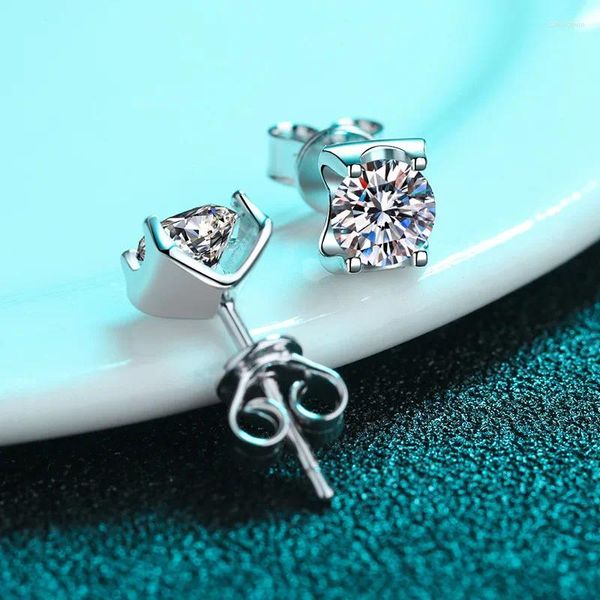 Orecchini per borchie in argento totale 1-2 carati eccellente taglio d colore di buona chiarezza moissanite cowte women 925 gioielleria da sposa