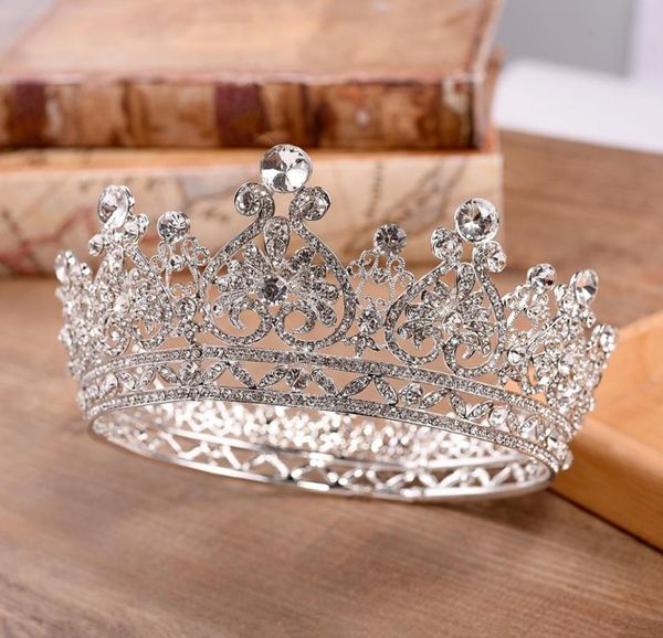 Nuovo nuovo a buon mercato di alta qualità cristalli di lusso di lusso Croona di nozze d'oro d'argento Rhinestone Princess Queen Bridal Tiara Crown Hair Acced9505271