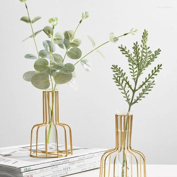 Vasen Leichte luxuriöse getrocknete Blumenschmuck Wohnzimmer Esszimmer Esstisch Moderne minimalistische Glas Tee Dekorationen