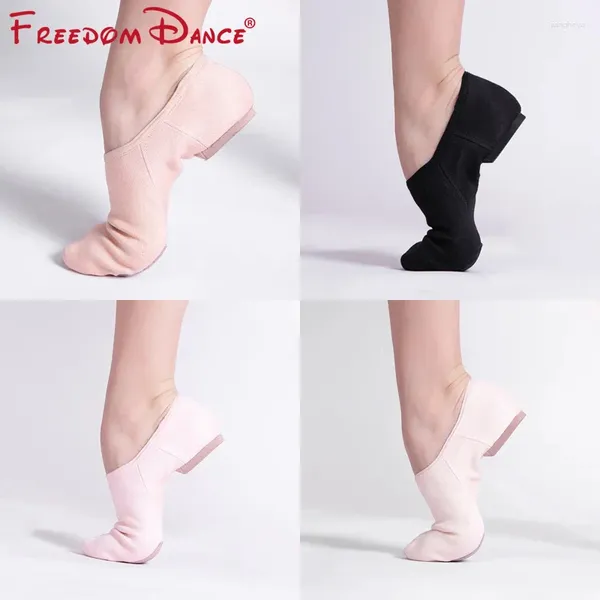 Scarpe da ballo slittata in tela slittamento sul balletto jazz per donne da uomo esercita scarpe morbide sneaker sport di addestramento rosa 44