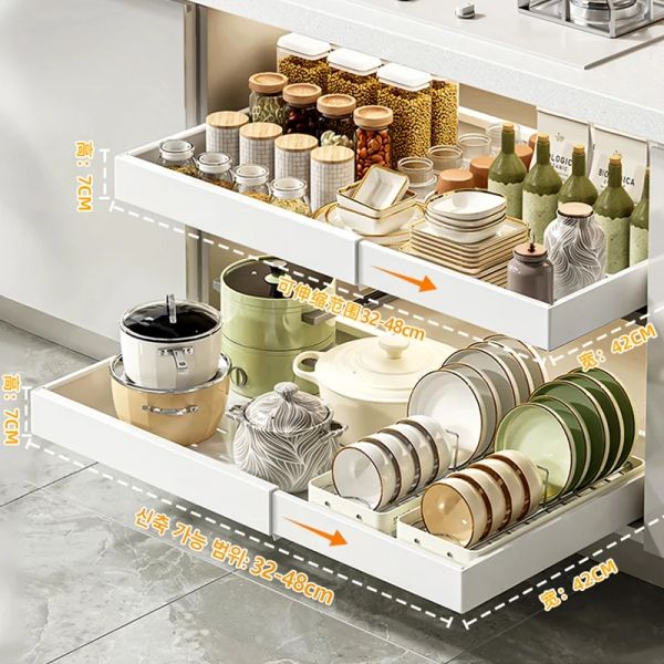 Rack sagrena scalabile portapattonate cucina cassettiera cucina vassoio con binari