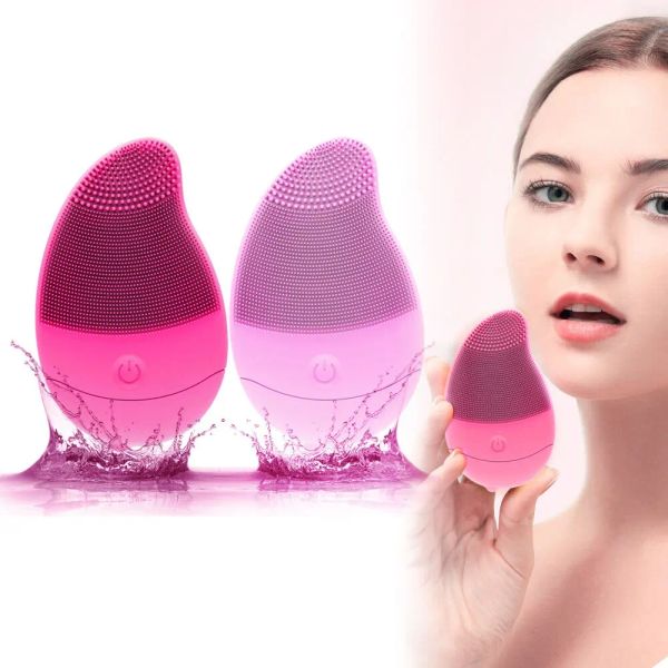 Scrubbers neuer elektrischer 6 Getriebe Massage Silikon wasserdichte Gesichtsreinigung Pinsel Peeling Peeling Hautpflege Gesicht Mini Tragbare Schallvibration