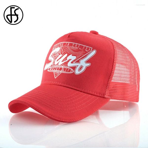 Шарики шляпы FS Red Green Trucker Hats для мужчин Высококачественные летние воздухопроницаемые сетки 5 панель Snapback Женщины бейсболка Cacquette Homme