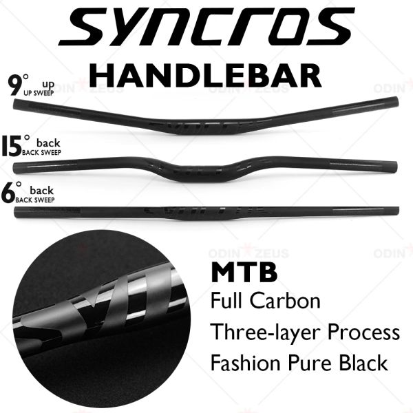 Lichter Syncros Syncros Custom Matte Vollkohlefaser Mountainbike Flach/Rise/9 Grad Carbon Fahrradteile MTB Fahrradtransport 700/720/740 mm