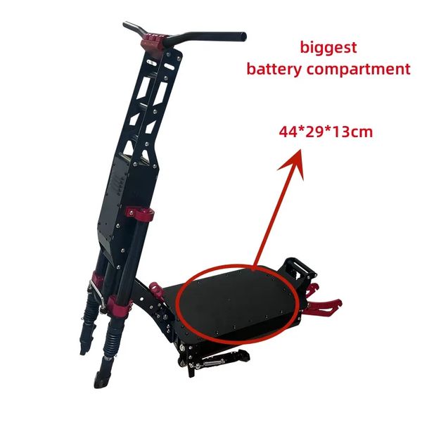 Katlanabilir 13/14 inç e-sooter gövde kitleri Parçalar Açık boyut 150mm daha büyük pil bölmesi stand up elektrikli scooter çerçeve gövdesi