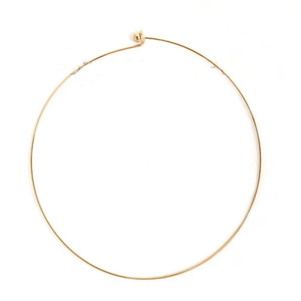 Halsketten 1PC 304 Edelstahlkragen Halskette Gold/Silber Farbe rund mit abnehmbarer Kugel Endkappe handgefertigtes DIY -Schmuck