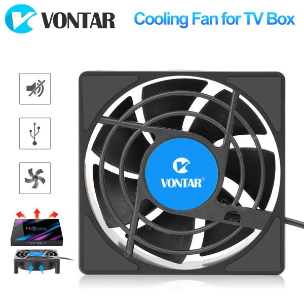 Parçalar Vontar C1 Android TV Kutusu için Soğutma Fanı Üst Kutu Kablosuz Sessiz Sessiz Soğutucu DC 5V USB Güç Radyatör Mini Fan 80X80X25mm