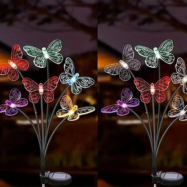 LED Solar Butterfly Light Lawn Lamp Outdoor IP65 Impermeável