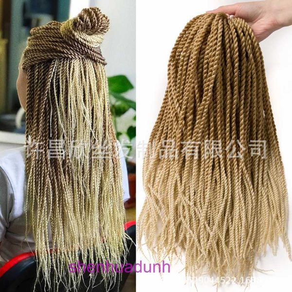 Wigholele Fashion Wigs Hair for Women Chimical Wig Wig Senegalese Twist Hair 18/22 pollici 30 pezzi Due ciocche di trecce sottili attorcigliate a mano