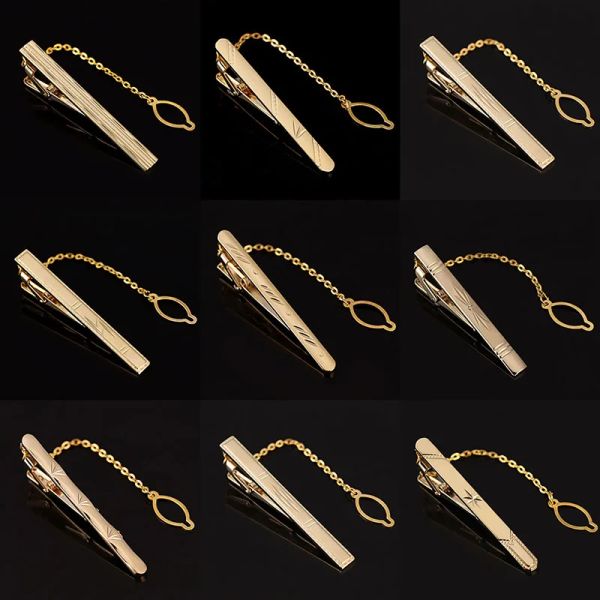 Clips Men Metal Simple Neckle Buckle Gold Tie Crass Casp Clip Pin Crampe Acciaio inossidabile per Business Clasps Wedding Fashion