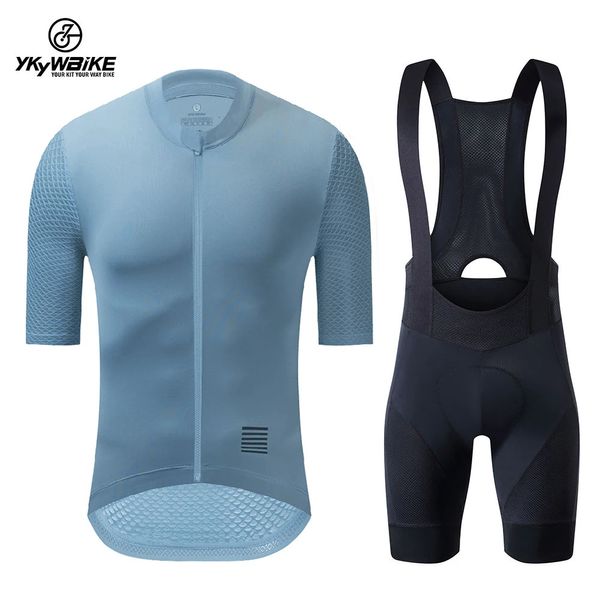 Ykywbike Cycling Jersey Set Classic Cycling Bib Shorts Kit Reflektierende Custom Bike Cloth Bicycle Clothing Maillot240417