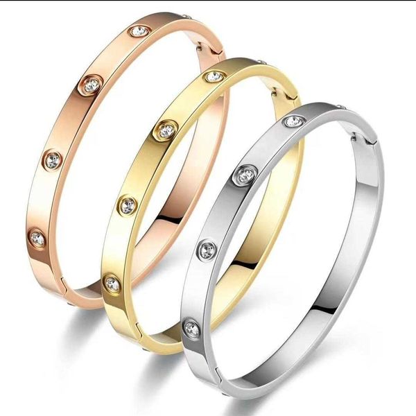 Designer Charme Carter Fashion Couples Ten Diamond Titanium Steel Bracelet Trendy Full Sky Star Jóias Staen Stainless LX8U