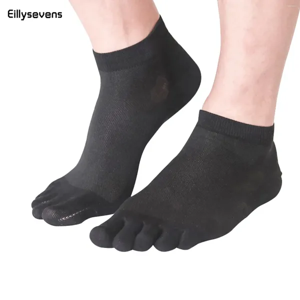 Calzini da uomo 5 paias di cotone puro cotone a cinque dita caviglia da uomo sport trasparente a forma di attrito a forma di frizione senza spettacolo con le dita dei piedi