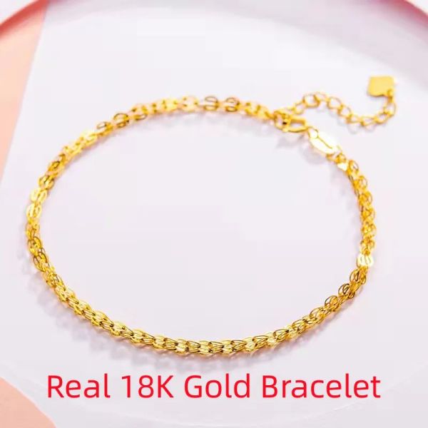 Strands Miqiao Real 18K Bracelete de ouro Luxo Phoenix Chain Tail Chain Pure Solid Au750 Cadeia ajustável Presentes de jóias finas para mulheres BR001