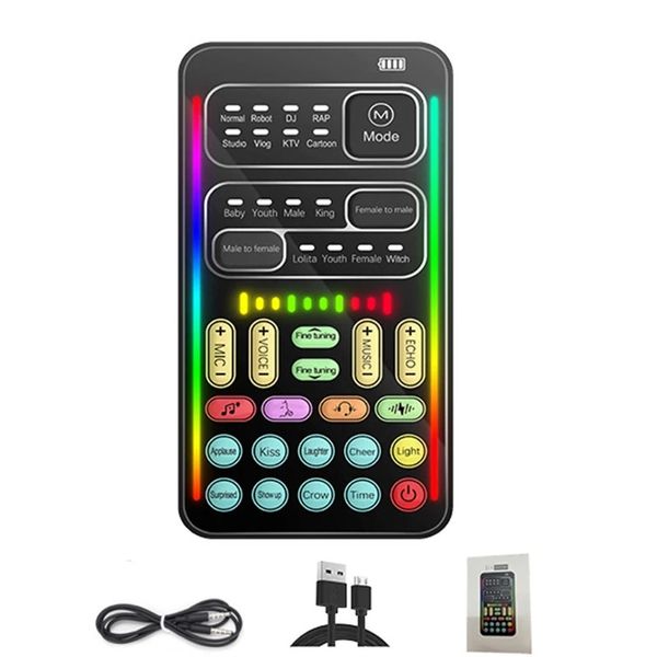 Mini Voice Changer 16 Efeitos diferentes Mudança de voz 3,5mm para jogos Song Phone Live Streaming Gifts For Boys 240411