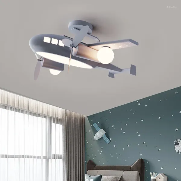 Deckenlichter kreatives LED -Flugzeug Licht für Kinder Zimmer Dimmbare Cartoon Augenpflege Jungen Kindergarten Babydekoration