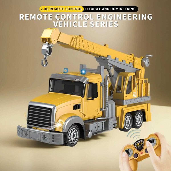 Elektro-/RC -Auto RC -Auto Kinder Spielzeug Fernbedienung Autospielzeug für Jungen Radiokontrolle Bagger Muldel Truck Bulldozer Elektromotion Kinderspielzeug Geschenk T240422