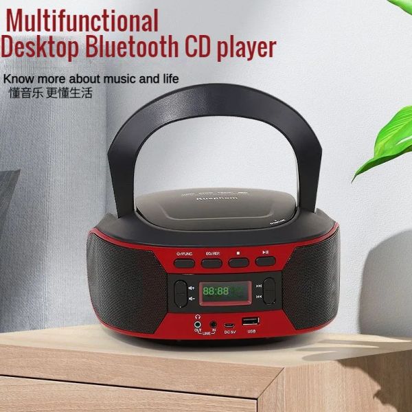 Hoparlörler Taşınabilir CD Makinesi Bluetooth Stereo Hoparlör FM Radyo Mp3 U Disk Oynatıcı Disk Audio Aux USB Ses Öğrenme Müzik Fetal Eğitim