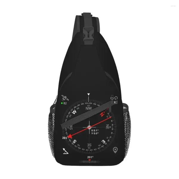 Backpack Fashion Compass GPS Crossbody Sling Men Bolsa de ombro para viajar
