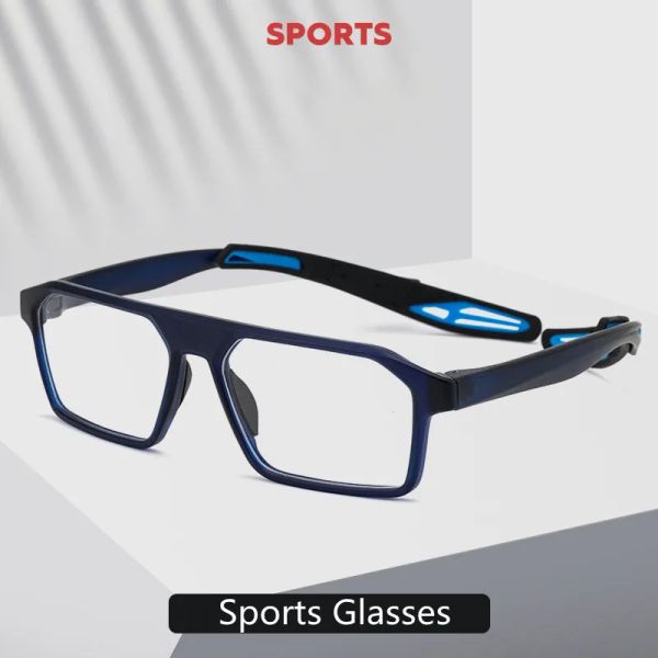 Coloques de cistos de vidro esportivo de moda moldura de basquete óptico Óculos masculinos de óculos masculinos Myopia Prescription Glasses TR90 Eyewear espetáculos