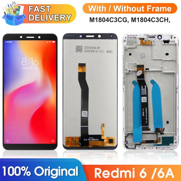 Tela Glassnijder para Xiaomi Redmi 6 Redmi 6A Visor LCD Tela de toque digital com montagem de quadros para Xiaomi Redmi 6A M1804C3CG M1804C3CH