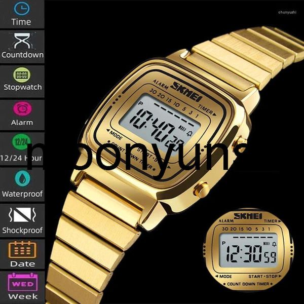 relógios skmei relógios de pulso Skmei Moda Digital Watches for Women Luxo Disão pequeno Disão Discado CHRONO TLANHO DE CHRONO REGUNDO ROGIOS FEMININO High Quality