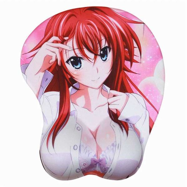 Mouse pads Pulseira Restos de anime Mouse Pad Gaming Cute 3D Pulso Rest Mousepad Sexy High School DXD Cartoon Computador TAT DE MÁSCIA DE TABELA DE ESCRITÓRIO Laptop Y240423