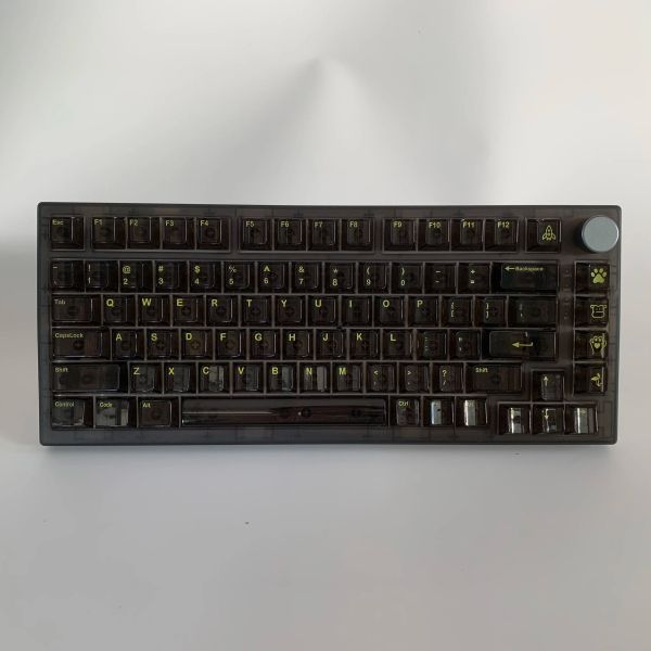 Acessórios keysland cereja perfil transparente keycaps teclados mecânicos pbt gaming rgb clear fit 61/64/68/75/84/104 Gateron kailh caixa