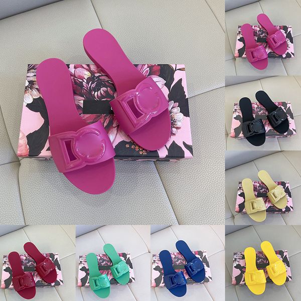 Briefe Designer -Hausschuhe Sandalen für Frauen Damen Pantoffeln Gummi weibliche Wohnungen Gleitschieber Summer Fashion Beach Schuhe Mules Pantoufle Claquette