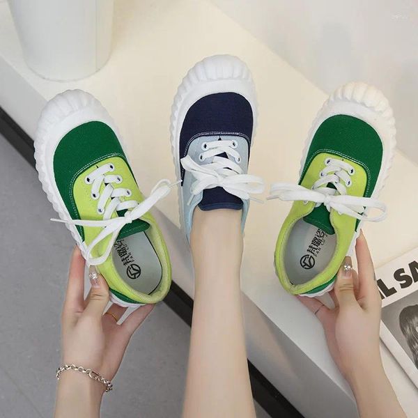 Scarpe casual Solide con la conitta con sola con sola 2024 versione coreana autunnale coreana Sport di tendenza degli studenti a colori