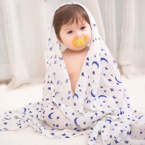 Conjuntos 120x120cm Muslin Baby Swaddle Blanket Functions Designs Designs Baby Wrap Envelope Wrap Rainbow Impresso Recém -nascido Baby Bedding Clanta