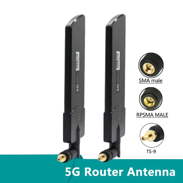 Router Breitband 5G 4G 3G GSM 600 ~ 6000 MHz Hochgewinn 22 dBi Aerial Indoor Outdoor WiFi wasserdichte Router -Antenne für TS9 SMA Männliche Frau