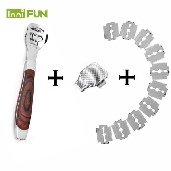 Shavers Nuovo piede piena in legno per la pelle rasolo cutter di mais rimodellamento rasp di pedicure piede callus 10 pale strumenti di cura del piede