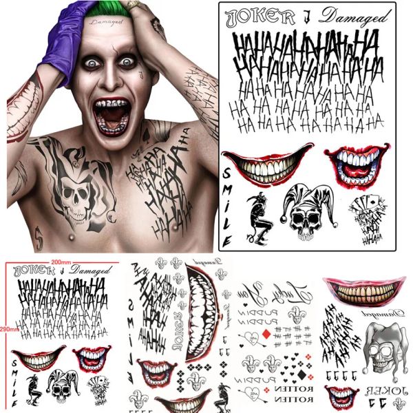 Tattoos Tattoo Halloween Zombie Narbe Aufkleber Face Festival Vampire Tattoo Männer Frauen wasserdichte Tatoo Jungen gefälschte Körperarmaufkleber sexy