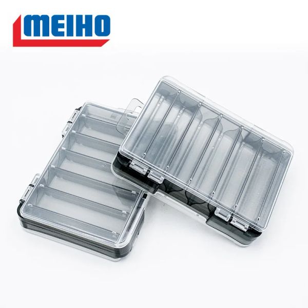 Accessoires Meiho Japan D86 Fischereizubehör doppelseitig Fischerei Tackle Box Köder Köder -Aufbewahrungsboxen Plastikkoffer Lure Hakenboxen