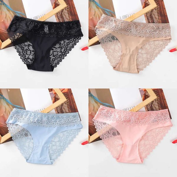 Mutandine da biancheria da 3 pezzi di pizzo 3pcs per le donne in surlia di lingerie nylon sexy da donna