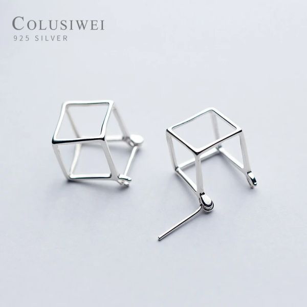 Ohrringe Colusiwei Neue Design Geometrische Würfelohrringe für Frauen Authentische 925 Sterling Silber Stylish Minimalism Schmuckgeschenke