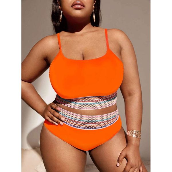 Costume da bagno nuovo sexy a colori solidi ad alta divisione in vita più grassi plus size di costume da bagno da donna in bikini