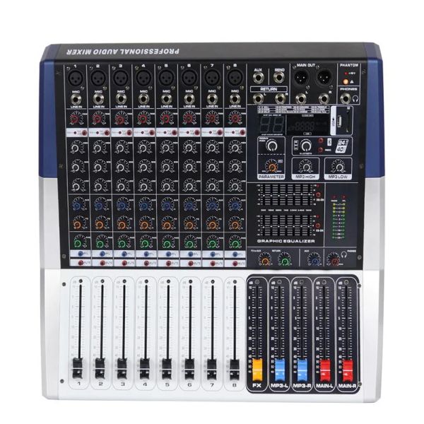 Jogador 2800W Amplificador de alta potência 8 canais de canal Microfone Mixagem Mixer Power Mixer Uma solução de estúdio de palco perfeita