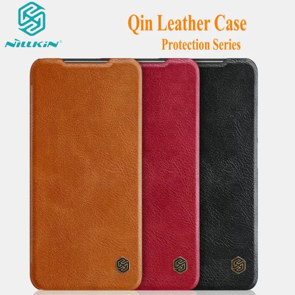 Sets POCO M4 5G Original Nillkin Vintage Qin PU Leather Hülle POCO M4 Pro Flip Cover für Xiaomi Mi 12 12x 12s Karten -Slots Buchbeutel