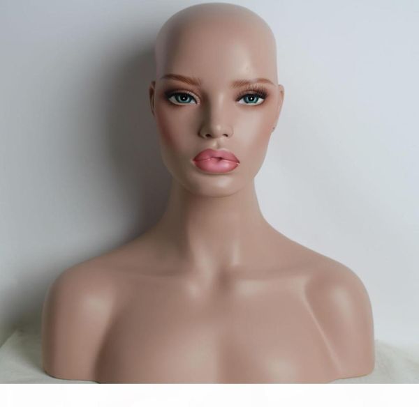 YNF019 Female Realistic Fiberglass Mannequin Head Bust per Gioielli Wig e Display Cappello9338382