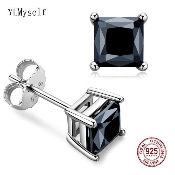 Серьги Real 1 Carat Black Moissanite (5,5*5,5 мм кв.