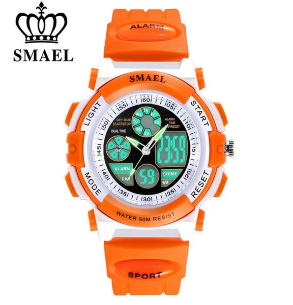 Smael Children 50m Relógios à prova d'água Cute Crimes Sports Cartoon Watch For Girl Boys Band Band Digital Time Time LEDWatch de pulso 4511607