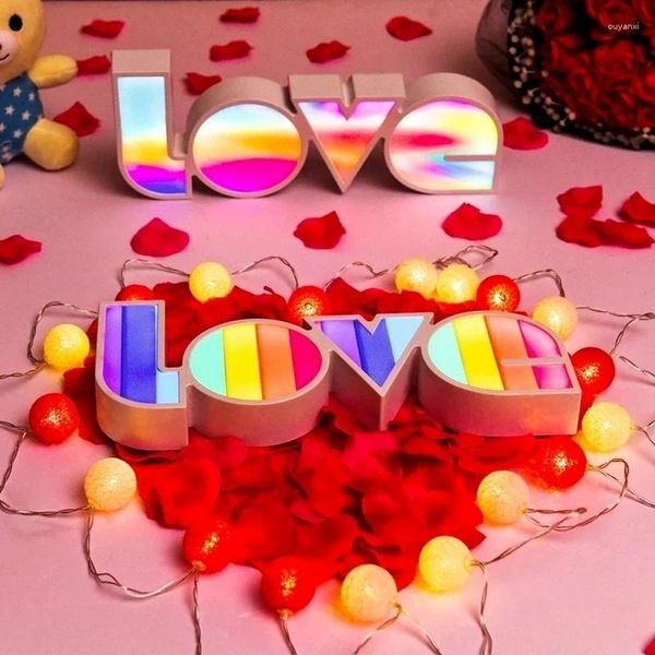 Lampade da tavolo Love Lights Neon LED LED LETTURA forma confessione di San Valentino di decorazione per feste di nozze batteria USB Light