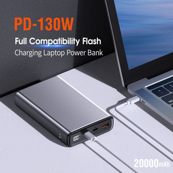 Bank PD 130W Power Bank Caricatore veloce Laptop Caricatore rapido portatile per iPhone Xiaomi Samsung Oppo Battery Backup Battery Backup Battery Backup Battery Backup