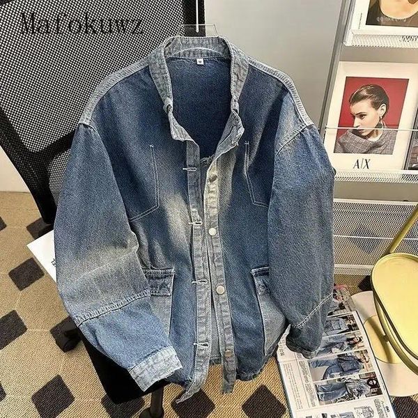 Herrenjacken Frühling Autumn Retro Nische Denim Jacke Mode gewaschener verzweifelter lässiger Arbeitspeudie Männer tops männliche Kleidung